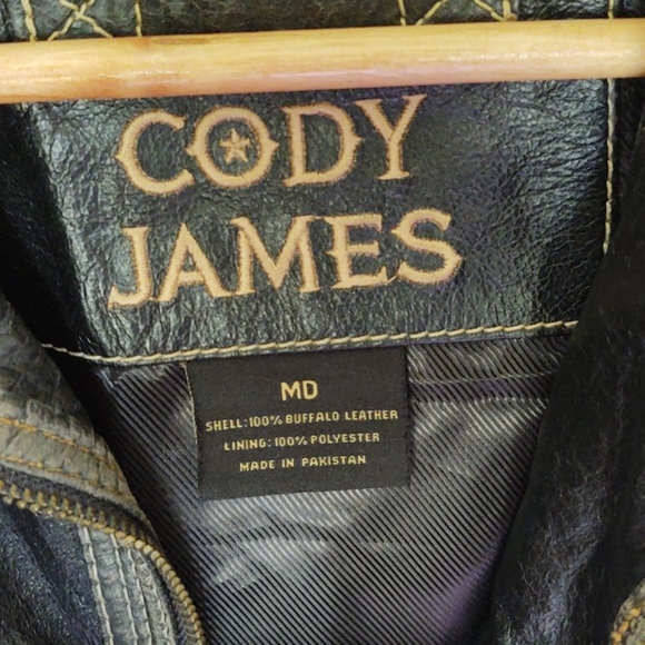 Cody James Moto Buffalo leather Jacket sz Med Mens - Picture 4 of 12